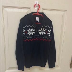 Gymboree Blue and White Crewneck Sweater with Nordic Pattern